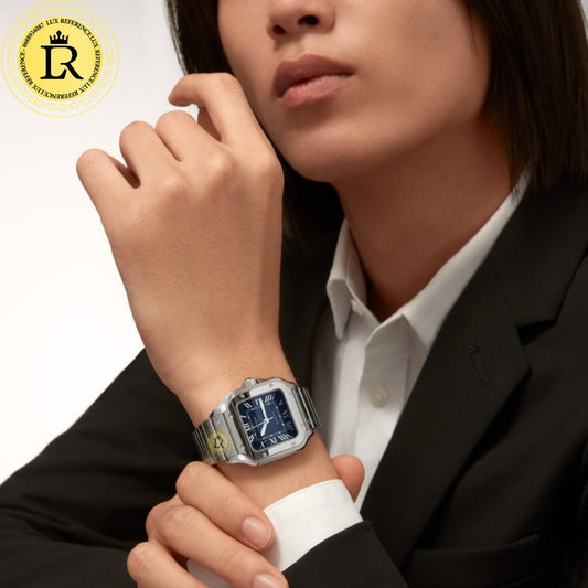 Montre Santos de Cartier bleu