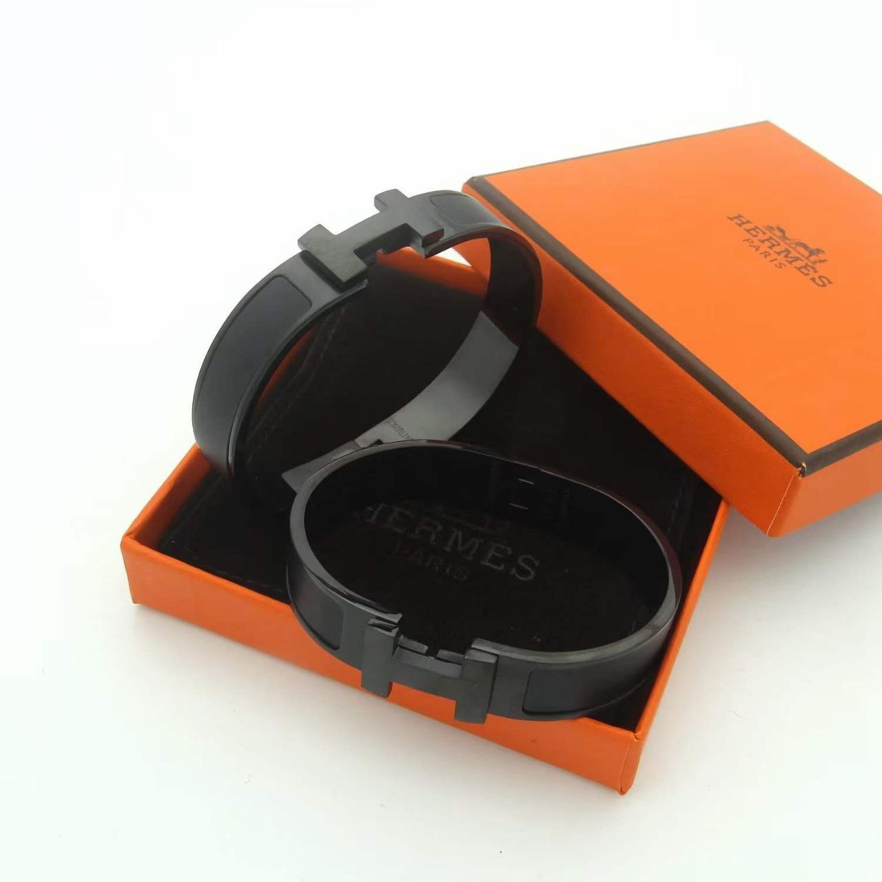 Bracelet homme acier noir HERMÉS CLIC H