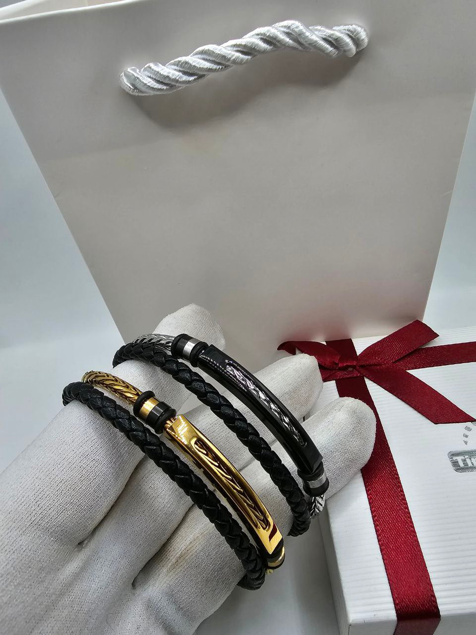 Bracelet homme cuir / acier