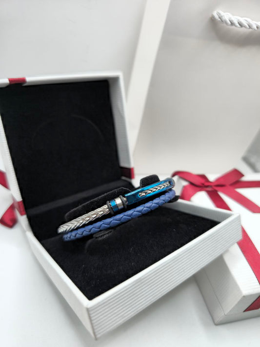 Bracelet homme cuir / acier