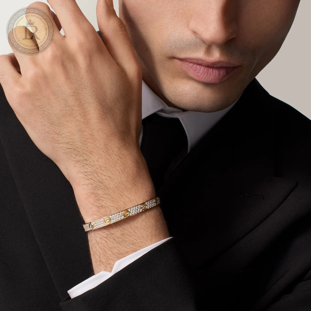 Bracelet Cartier LOVE pavé, Or jaune, diamants