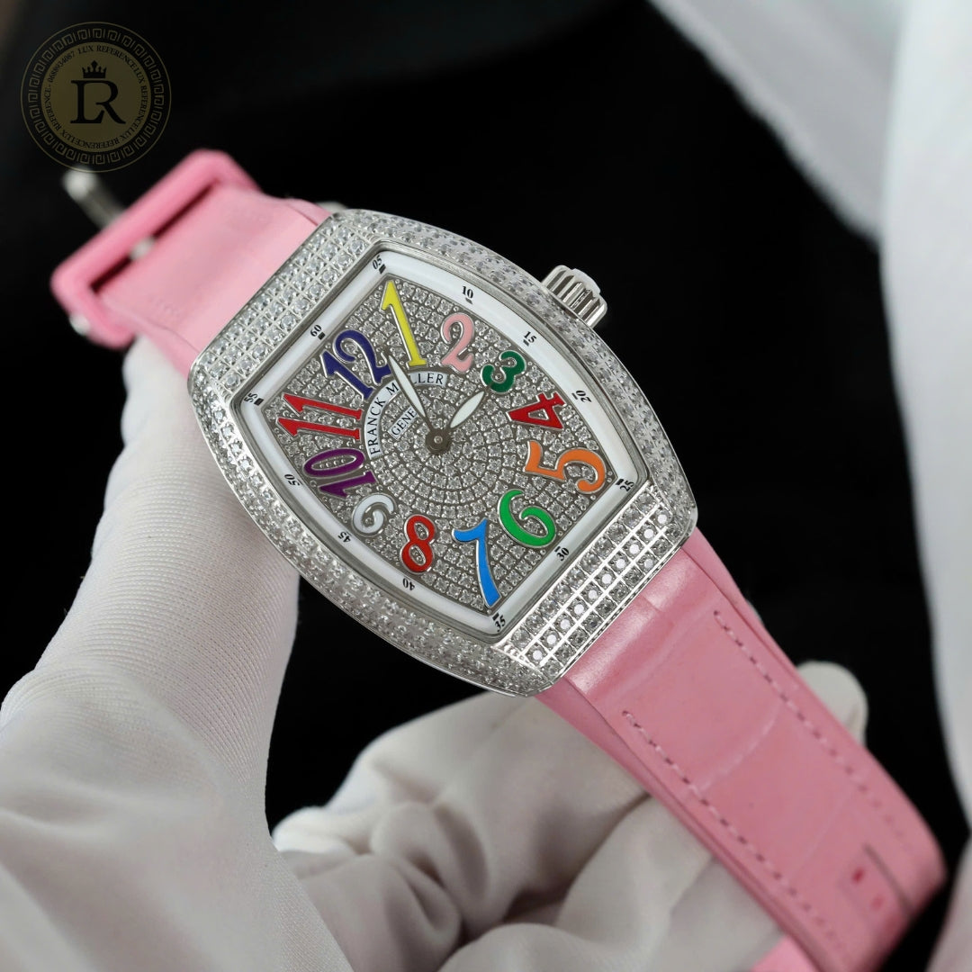 Franck Muller Cintrée Curvex Rêves en Couleurs Sertie de Diamants