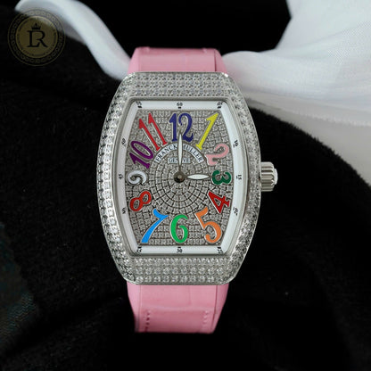 Franck Muller Cintrée Curvex Rêves en Couleurs Sertie de Diamants