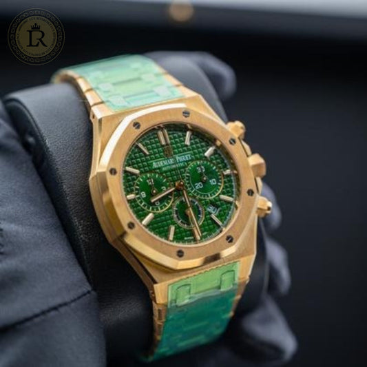 Audemars Piguet Royal Oak Chronograph, or jaune, cadran vert