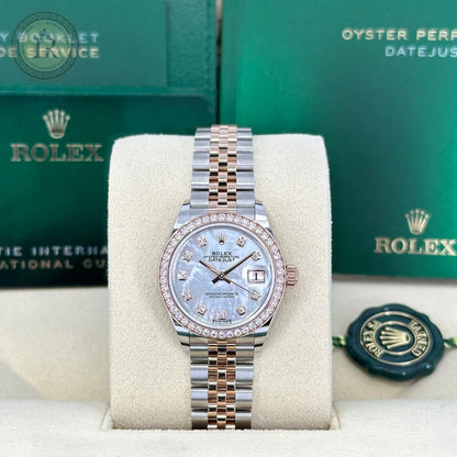 Rolex Lady-Datejust, Nacre Blanche, serti de diamants, or everose et diamants