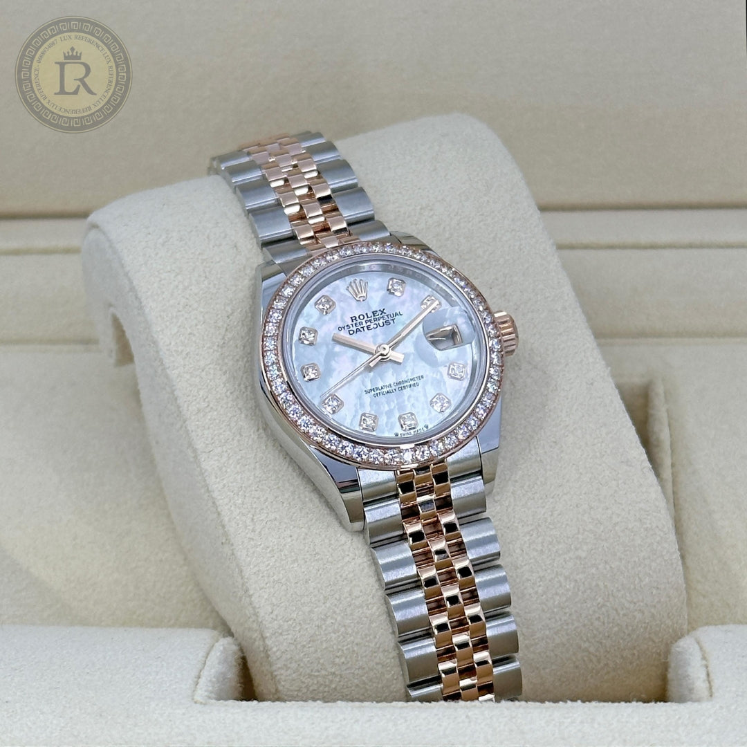 Rolex Lady-Datejust, Nacre Blanche, serti de diamants, or everose et diamants