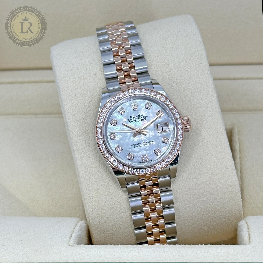 Rolex Lady-Datejust, Nacre Blanche, serti de diamants, or everose et diamants