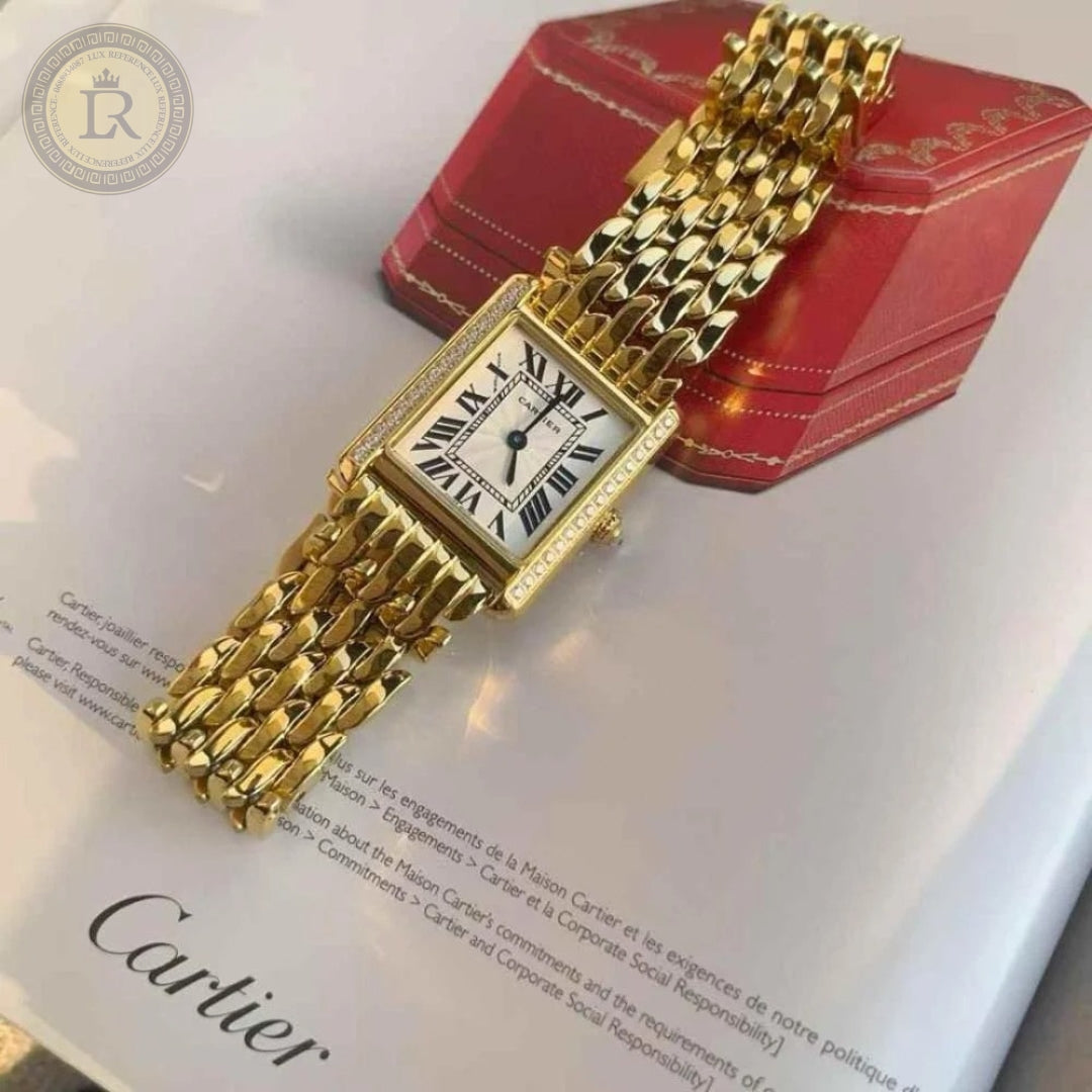 Tank Louis Cartier or jaune - diamants
