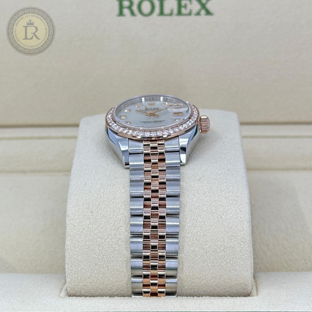 Rolex Lady-Datejust, Nacre Blanche, serti de diamants, or everose et diamants