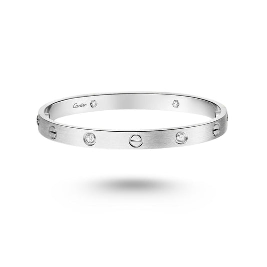 Bracelet Cartier LOVE, or gris, 4 diamants