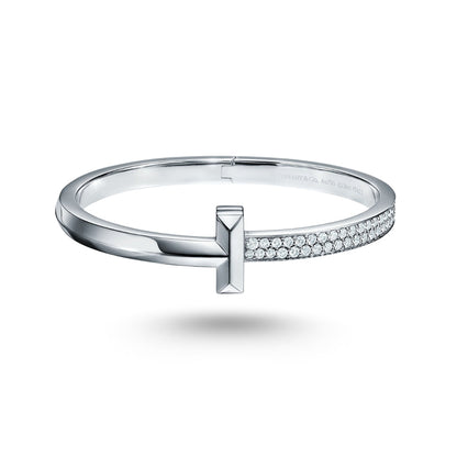 Bracelet Tiffany T orné de diamants en or blanc