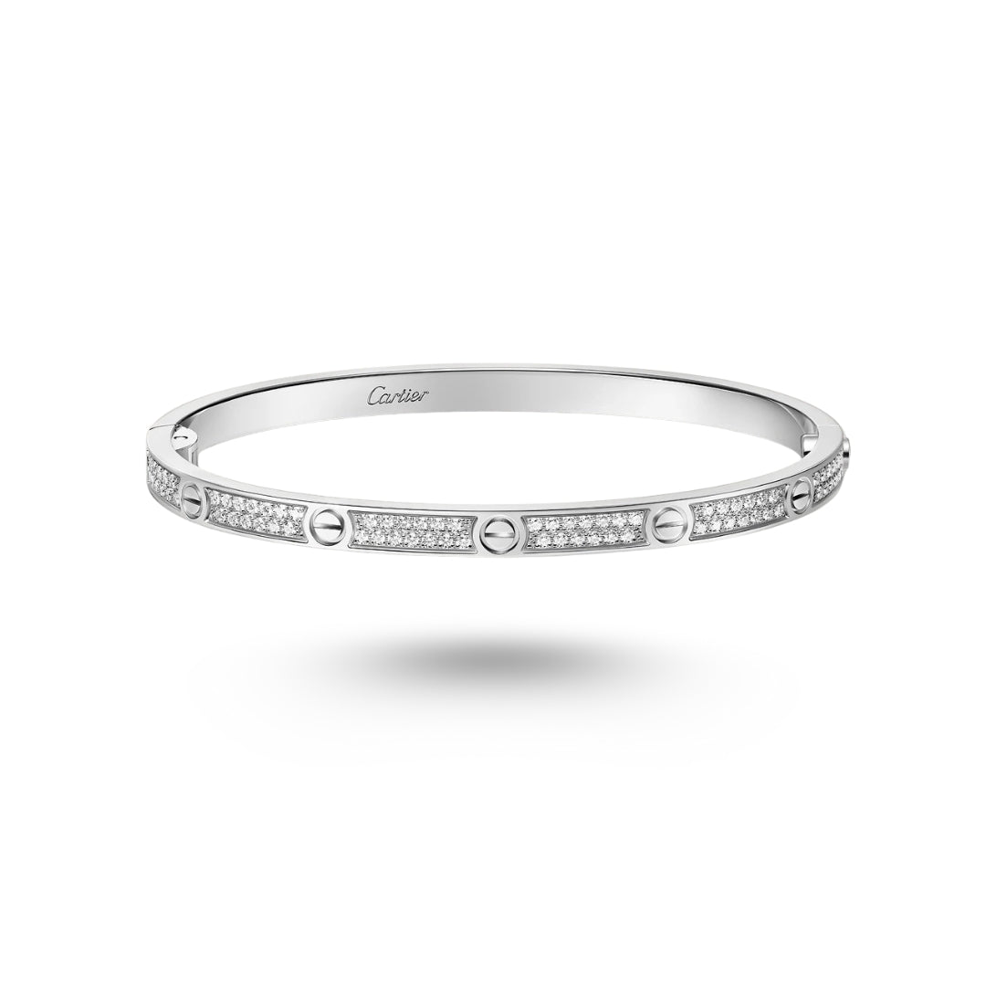 Bracelet LOVE, petit modèle, pavé, or gris