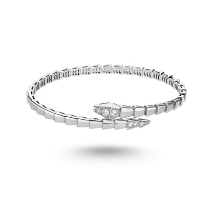 Bracelet Bvlgari Serpenti Viper, Semi diamonds, or blanc