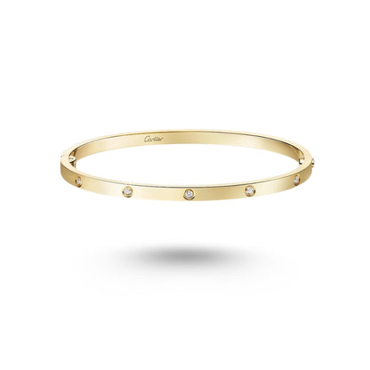 Bracelet Cartier LOVE, petit modele or jaune, diamants