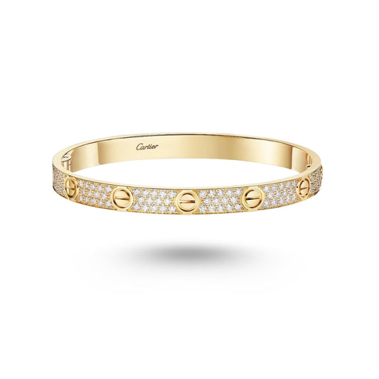 Bracelet Cartier LOVE pavé, Or jaune, diamants