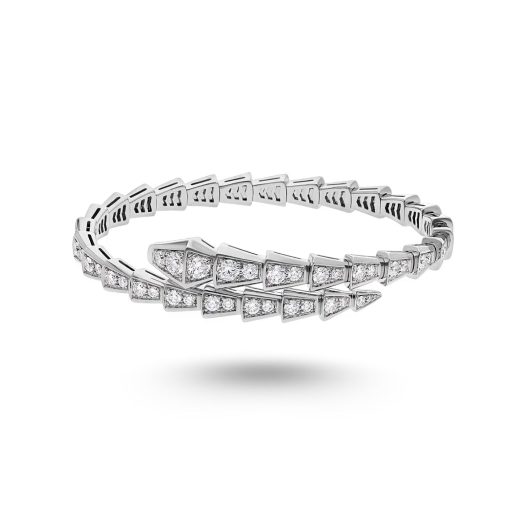 Bracelet Bvlgari Serpenti Viper Diamonds, or blanc