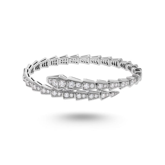 Bracelet Bvlgari Serpenti Viper Diamonds, or blanc