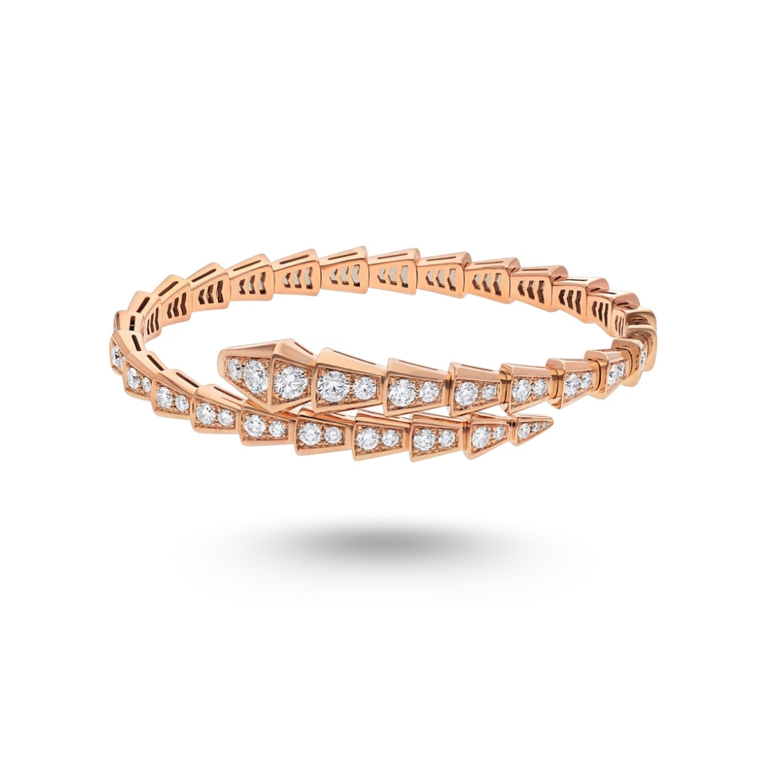 Bracelet Bvlgari Serpenti Viper Diamonds, or rose