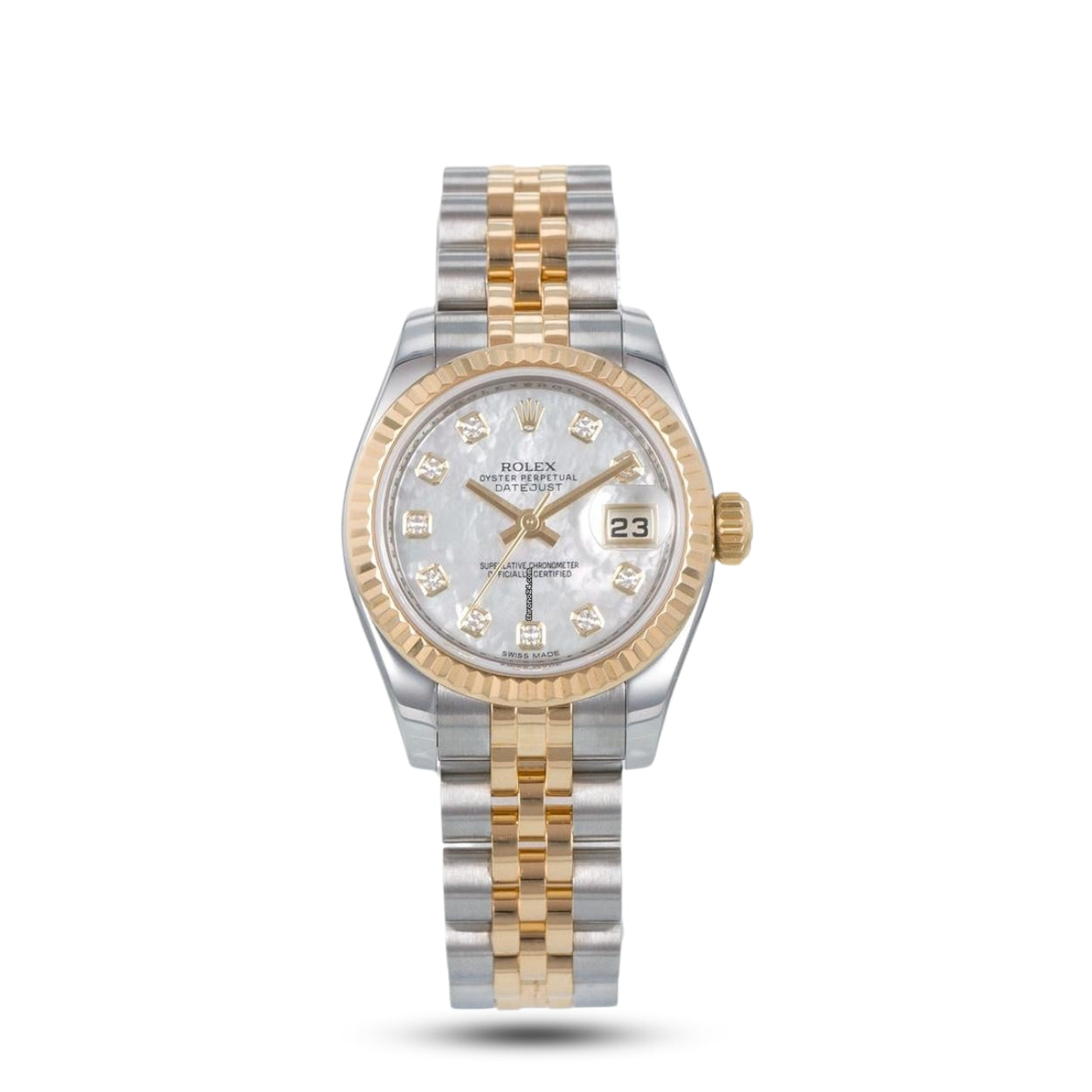 Rolex Lady-Datejust 26mm Gold & Steel MOP Diamond Dial Ref.179173