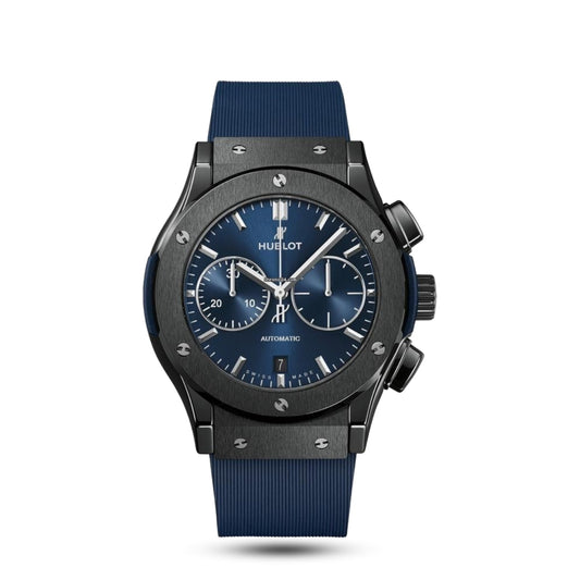 classic fusion ceramic blue chronograph