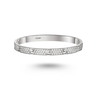 Bracelet Cartier LOVE pavé, Or gris, diamants