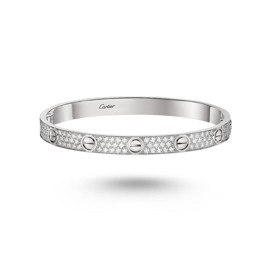 Bracelet Cartier LOVE pavé, Or gris, diamants