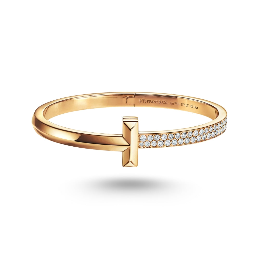 Bracelet Tiffany T orné de diamants en or jaune