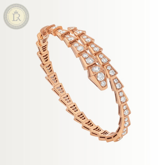 Bracelet Bvlgari Serpenti Viper Diamonds, or rose