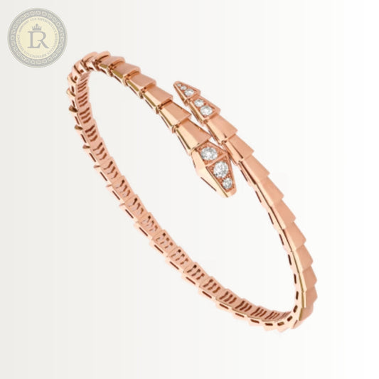 Bracelet Bvlgari Serpenti Viper, Semi diamonds, or rose