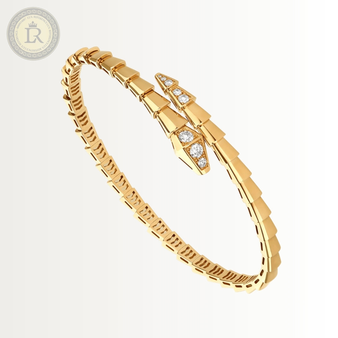 Bracelet Bvlgari Serpenti Viper, Semi diamonds, or jaune