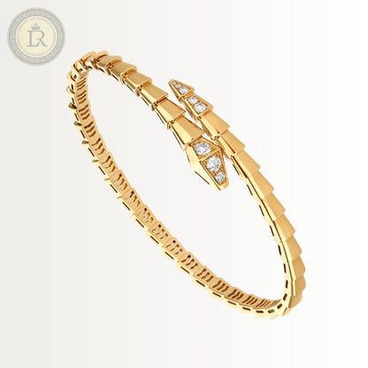 Bracelet Bvlgari Serpenti Viper, Semi diamonds, or jaune