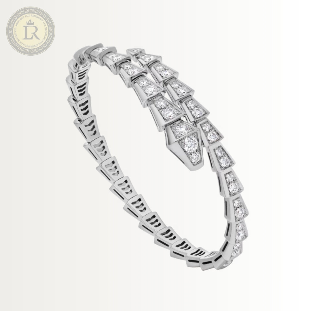 Bracelet Bvlgari Serpenti Viper Diamonds, or blanc