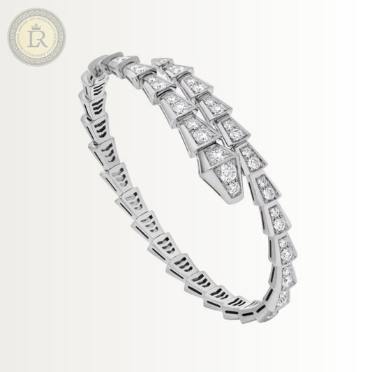 Bracelet Bvlgari Serpenti Viper Diamonds, or blanc