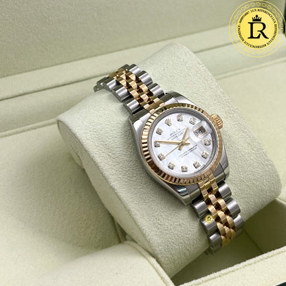 Rolex Lady-Datejust 26mm Gold & Steel MOP Diamond Dial Ref.179173