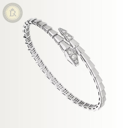Bracelet Bvlgari Serpenti Viper, Semi diamonds, or blanc