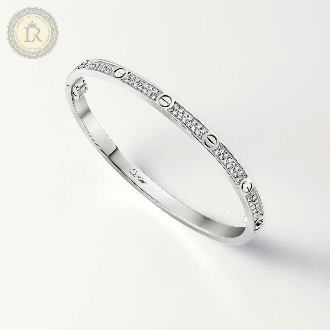 Bracelet LOVE, petit modèle, pavé, or gris