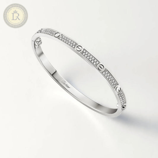 Bracelet LOVE, petit modèle, pavé, or gris