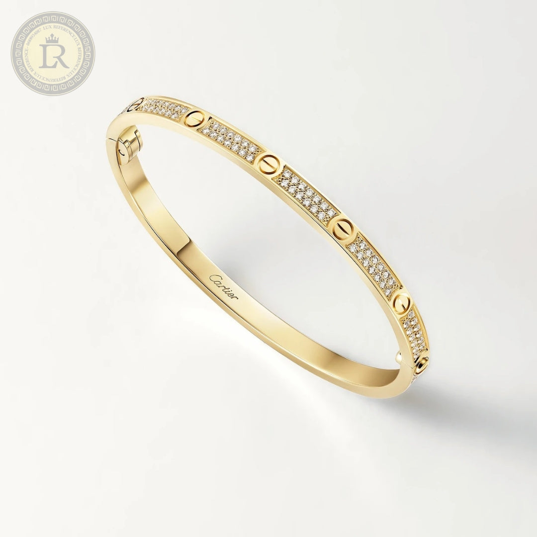 Bracelet LOVE, petit modèle, pavé, or jaune