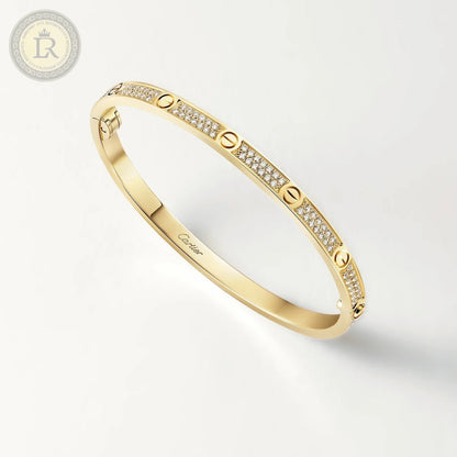 Bracelet LOVE, petit modèle, pavé, or jaune