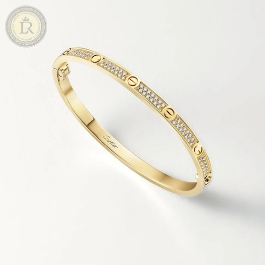 Bracelet LOVE, petit modèle, pavé, or jaune