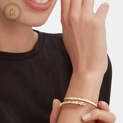 Bracelet Bvlgari Serpenti Viper, Semi diamonds, or jaune