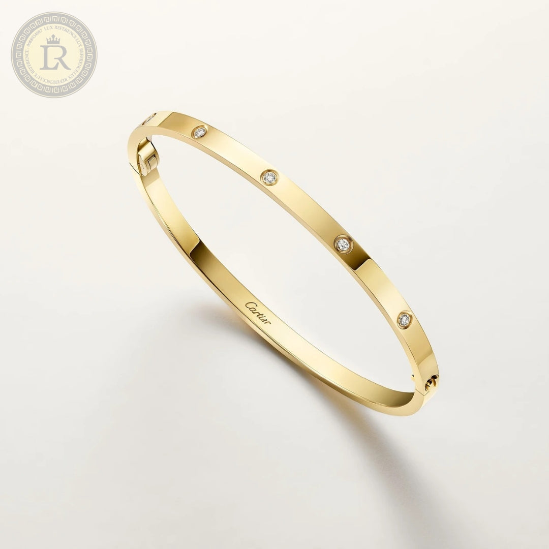 Bracelet Cartier LOVE, petit modele or jaune, diamants