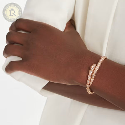 Bracelet Bvlgari Serpenti Viper Diamonds, or rose