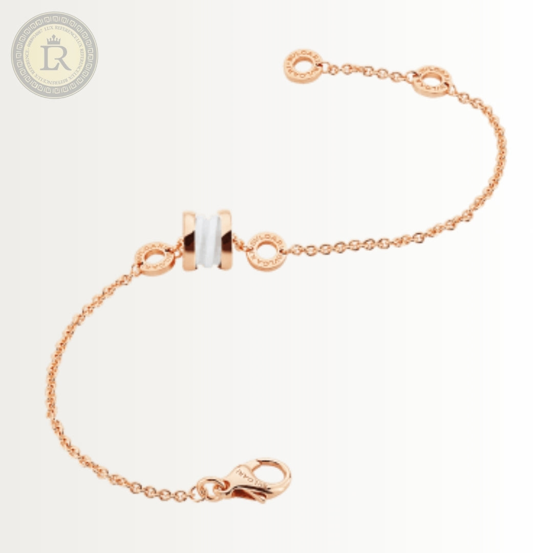 Gourmette Bvlgari Save The Children, or rose, céramique blanche