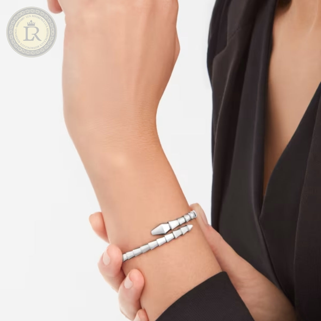 Bracelet Bvlgari Serpenti Viper, or blanc