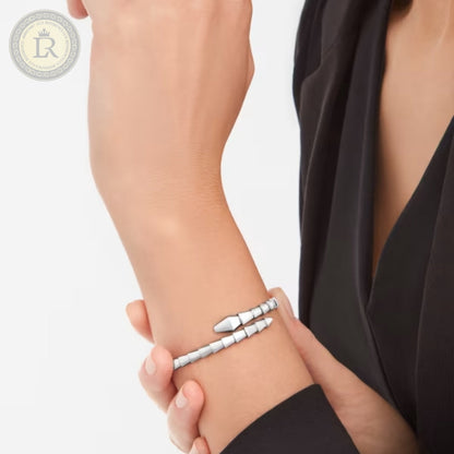 Bracelet Bvlgari Serpenti Viper, or blanc