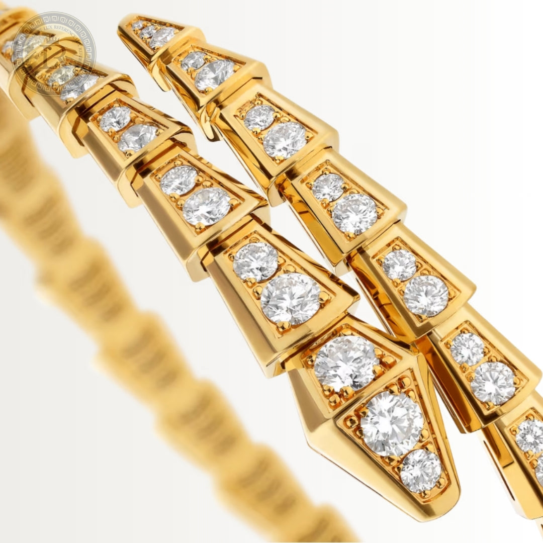 Bracelet Bvlgari Serpenti Viper Diamonds, or jaune