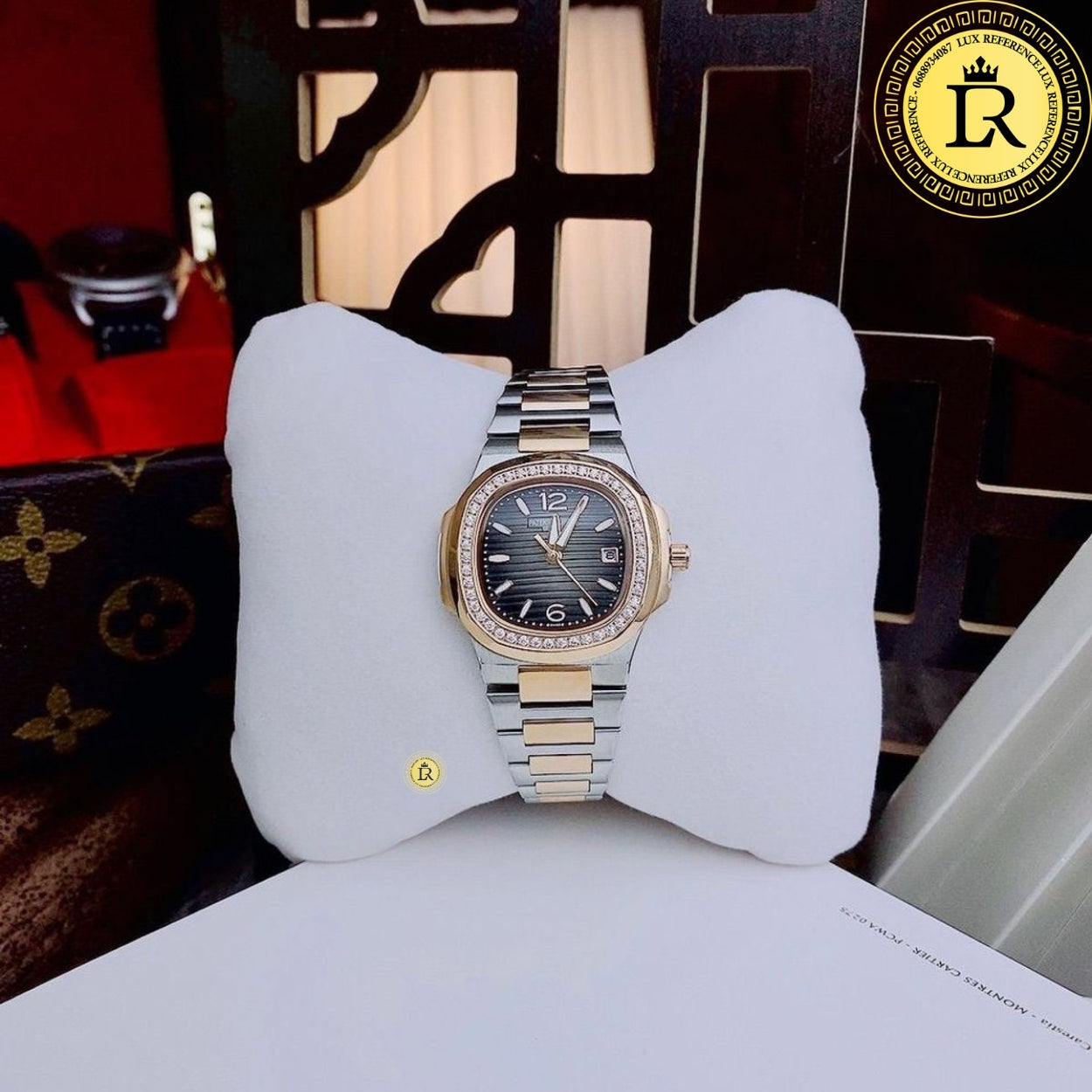 Montre Patek 2 Tone Fond Noir Pour Femme