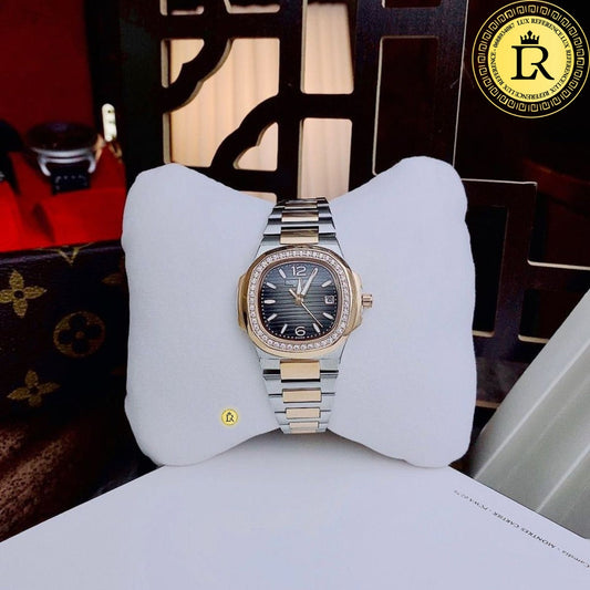 Montre Patek 2 Tone Fond Noir Pour Femme