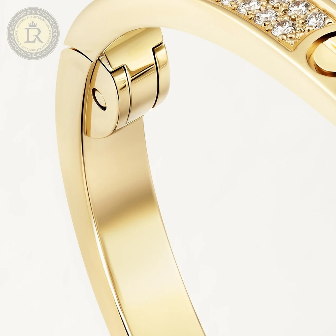 Bracelet LOVE, petit modèle, pavé, or jaune